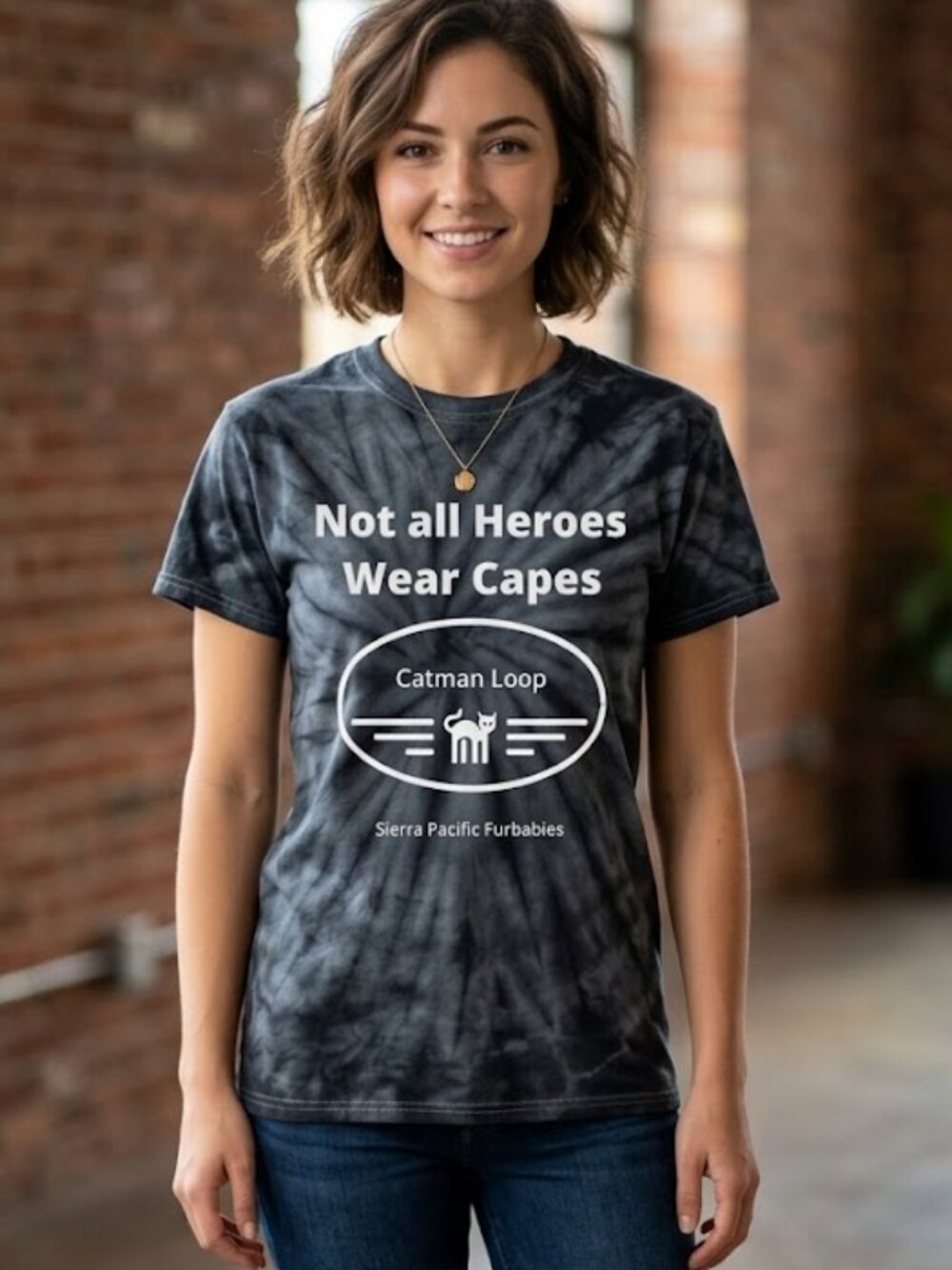 *3 FOR $9* Catman Loop Sierra Pacific Furbabies Not All Heros Wear Caps Shirt S